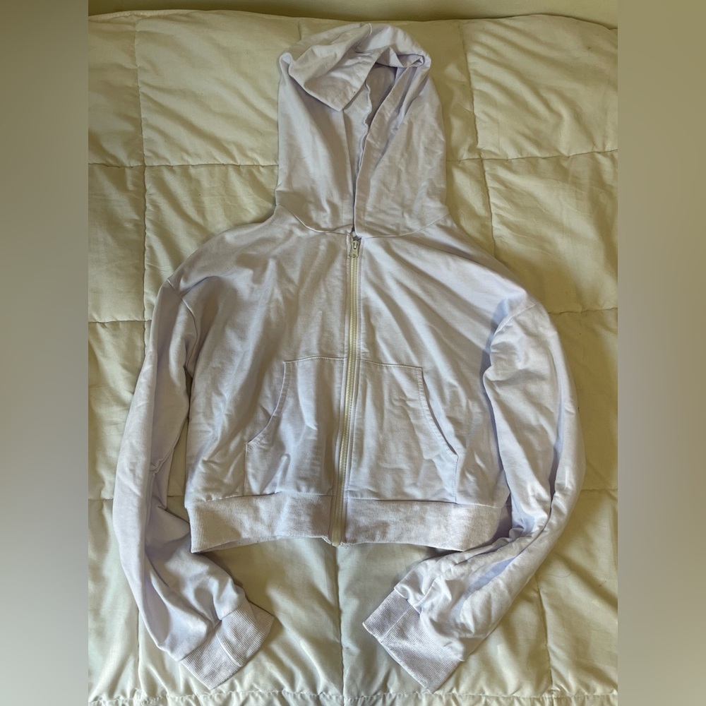 White cropped hoodie